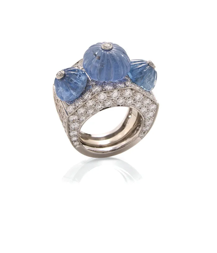 Rings Triple Crown Ring Sapphire David Webb