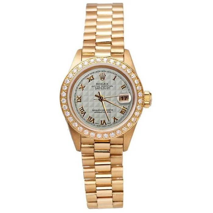 Rolex Dj Pyramid Roman Dial Diamond Bezel Watch President Style G GB Watches Rolex Dj Pyramid Roman Dial Diamond Bezel Watch President Style G GB Watches