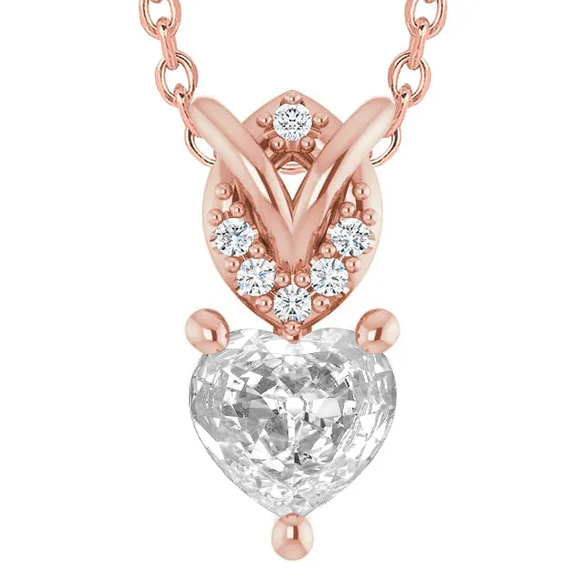 Rose Gold 14K Heart Old Miner Round Real Natural Earth Mined Diamond Pendant Slide 550 Ct HarryChadEntcom Necklaces Rose Gold 14K Heart Old Miner Round Real Natural Earth Mined Diamond Pendant Slide 550 Ct HarryChadEntcom Necklaces