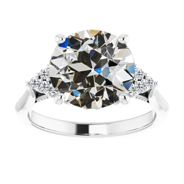Round Huge Lab Grown Diamond Old Mine Cut Prong Set Ring 8 Carats HarryChadEntcom Rings Round Huge Lab Grown Diamond Old Mine Cut Prong Set Ring 8 Carats HarryChadEntcom Rings