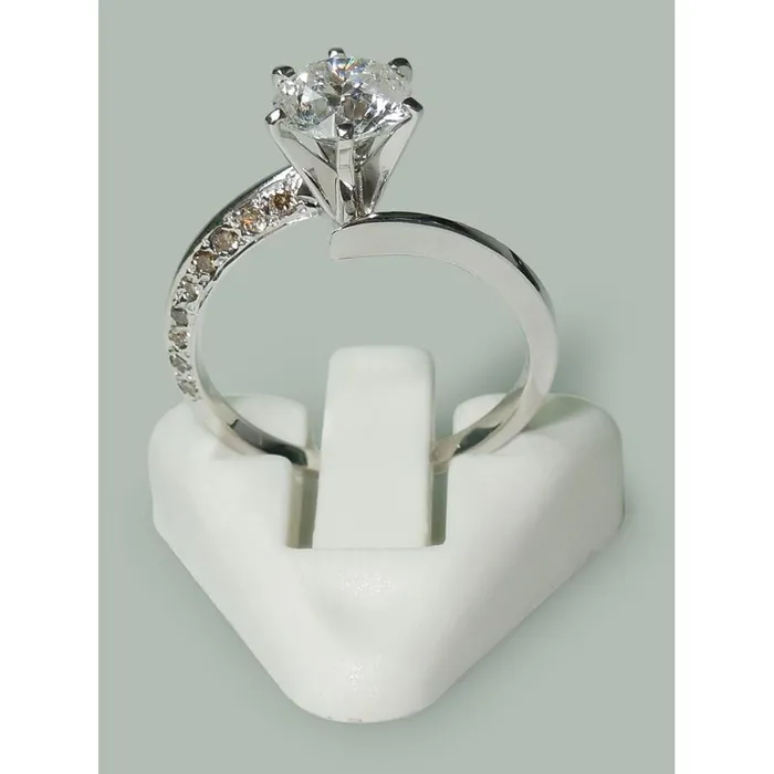 Round Natural Earth Mined Diamond Anniversary Ring 136 Carats Jewelry New White Gold 14K GB Rings