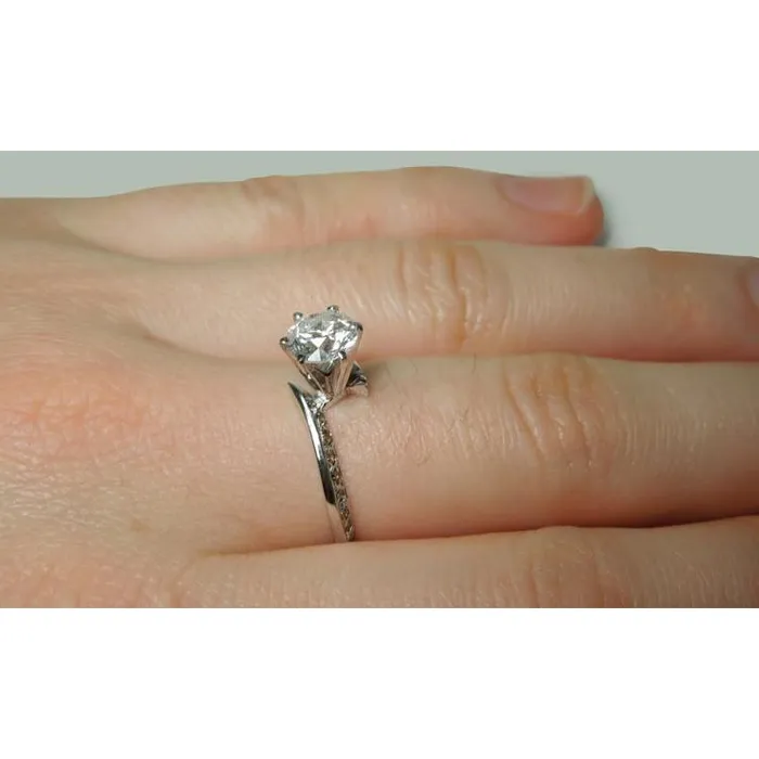 Round Natural Earth Mined Diamond Anniversary Ring 136 Carats Jewelry New White Gold 14K GB Rings