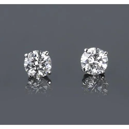 Round Natural Earth Mined Diamond Stud Earring 150 Carats GB Earrings