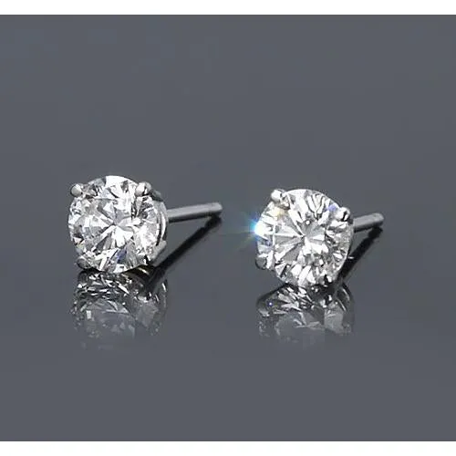 Round Natural Earth Mined Diamond Stud Earring 150 Carats GB Earrings Round Natural Earth Mined Diamond Stud Earring 150 Carats GB Earrings