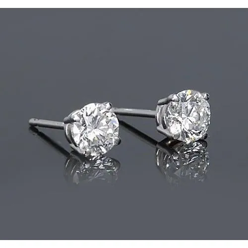 Round Natural Earth Mined Diamond Stud Earring 150 Carats GB Earrings Round Natural Earth Mined Diamond Stud Earring 150 Carats GB Earrings