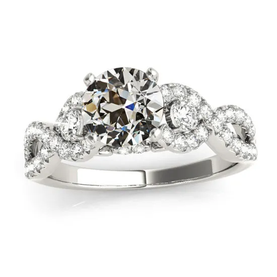 Round Old Cut Natural Earth Mined Diamond Ring Infinity Style White Gold 4 Carats HarryChadEntcom Rings Round Old Cut Natural Earth Mined Diamond Ring Infinity Style White Gold 4 Carats HarryChadEntcom Rings