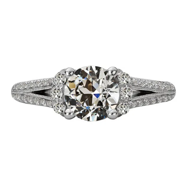 Round Old Mine Cut Genuine Natural Earth Mined Diamond Ring Milgrain Split Shank 4 Carats HarryChadEntcom Rings Round Old Mine Cut Genuine Natural Earth Mined Diamond Ring Milgrain Split Shank 4 Carats HarryChadEntcom Rings