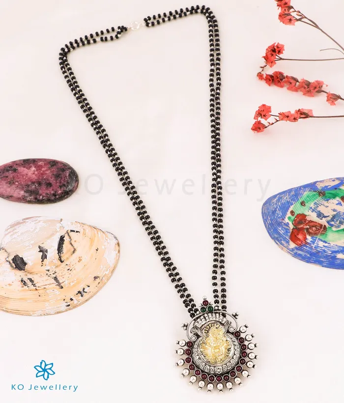 Silversmith Necklaces The Apsara Silver Lakshmi Mangalsutra Necklace