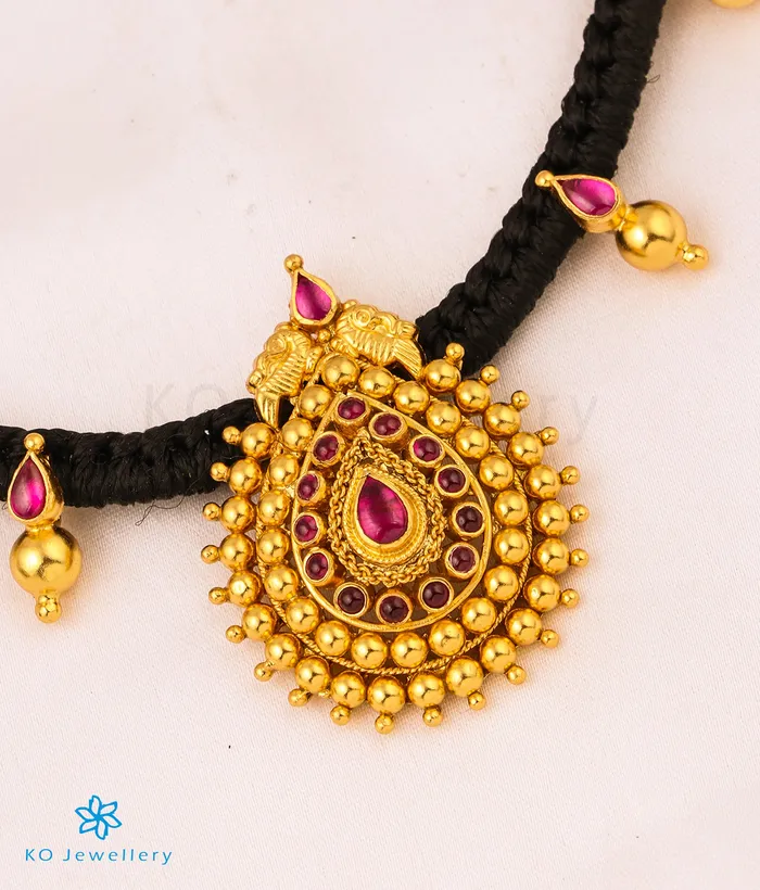 Silversmith Necklaces The Aradhana Silver Thread Necklace Black