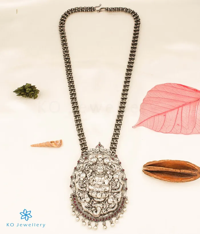 Silversmith Necklaces The Bhavini Nakkasi Silver Lakshmi Necklace