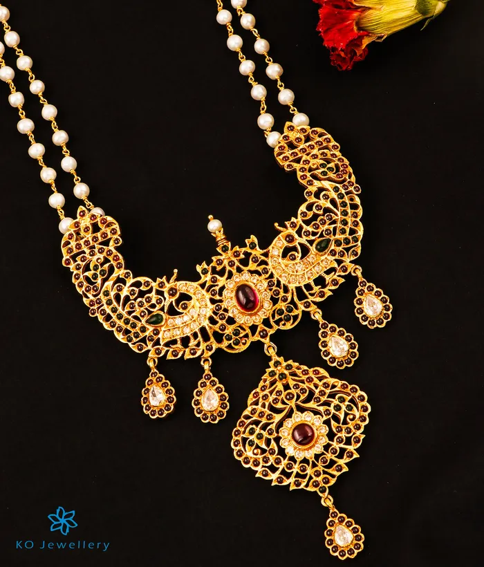 Silversmith Necklaces The Katyayini Silver Makarakanti Pearl Necklace