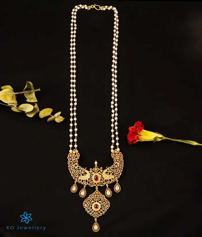 Silversmith Necklaces The Katyayini Silver Makarakanti Pearl Necklace