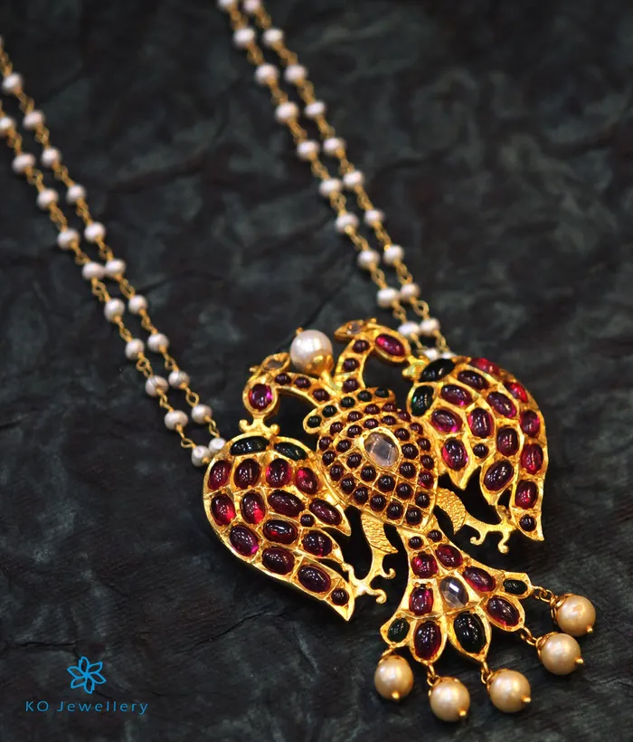 Silversmith Necklaces The Niyathi Gandaberunda Silver Pearl Necklace