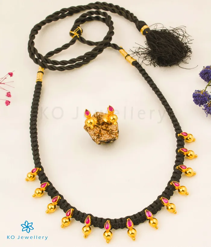 Silversmith Necklaces The Pahal Silver Choker Necklace Red