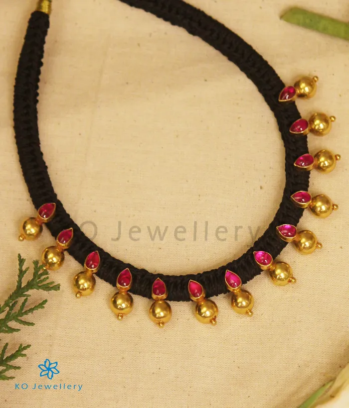 Silversmith Necklaces The Pahal Silver Choker Necklace Red