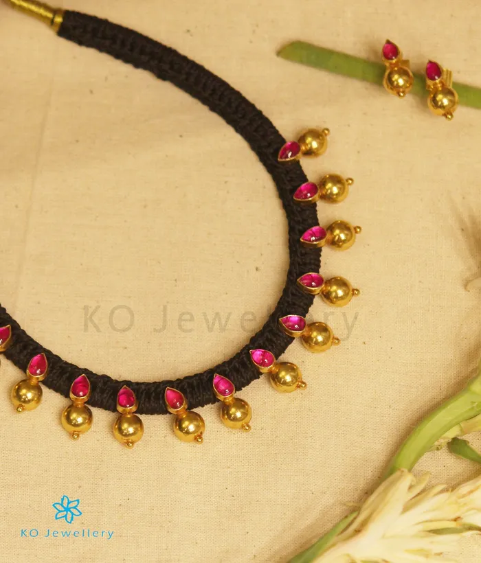 Silversmith Necklaces The Pahal Silver Choker Necklace Red