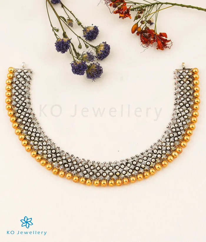 Silversmith Necklaces The Shringara Antique Silver Necklace TwoTone
