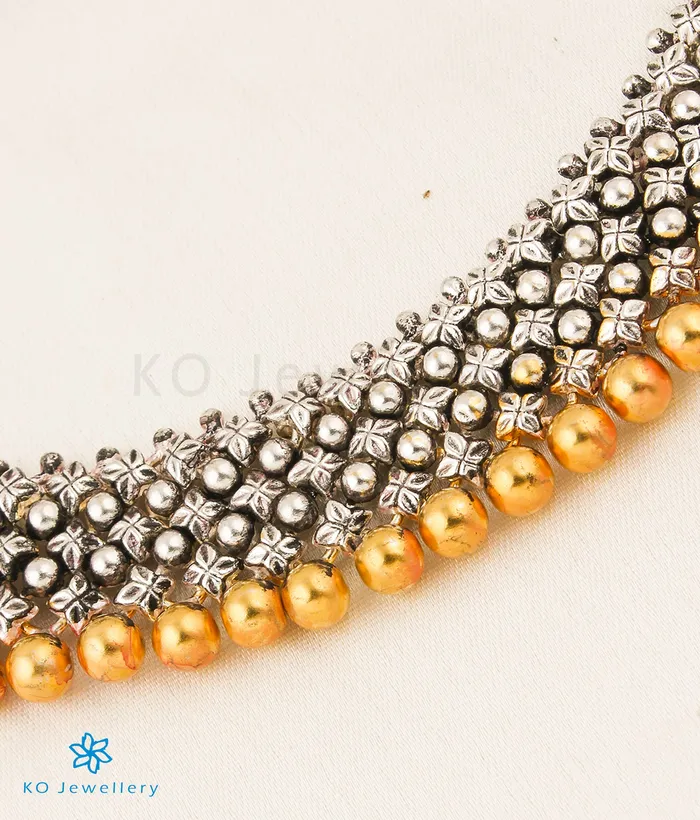 Silversmith Necklaces The Shringara Antique Silver Necklace TwoTone