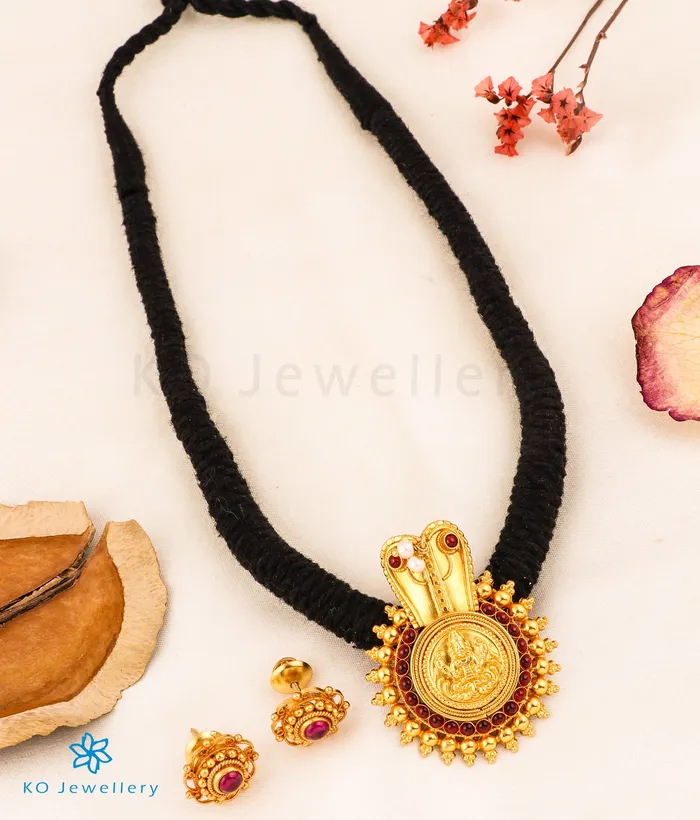 Silversmith Necklaces The Vijeta Silver Kodava Thread Necklace Black