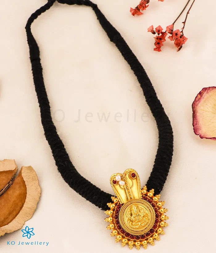 Silversmith Necklaces The Vijeta Silver Kodava Thread Necklace Black