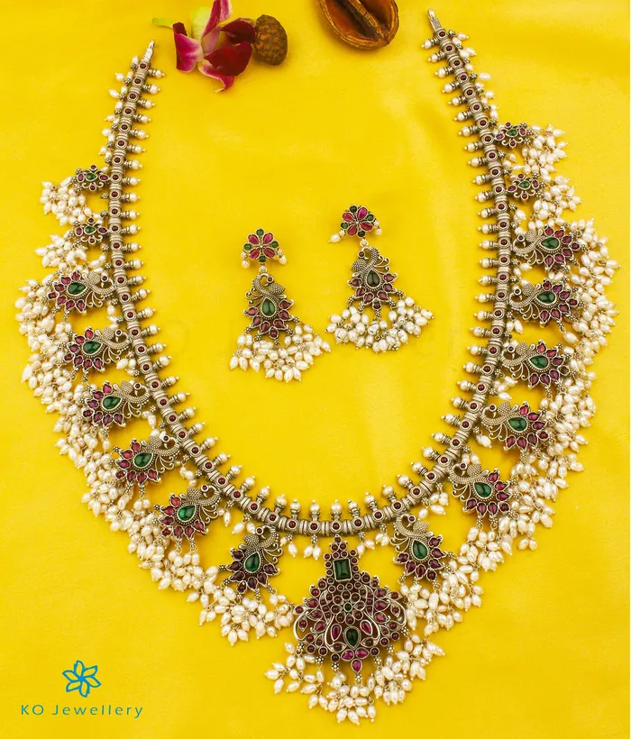 Silversmith The Rachana Silver Guttapusalu Necklace OxidisedLong Necklaces Silversmith The Rachana Silver Guttapusalu Necklace OxidisedLong Necklaces