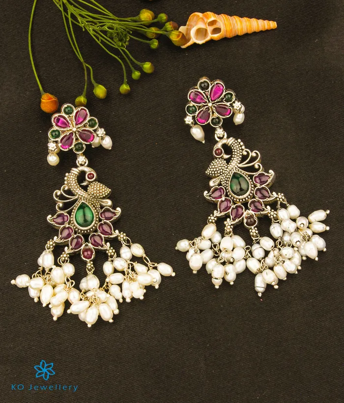 Silversmith The Rachana Silver Guttapusalu Necklace OxidisedLong Necklaces
