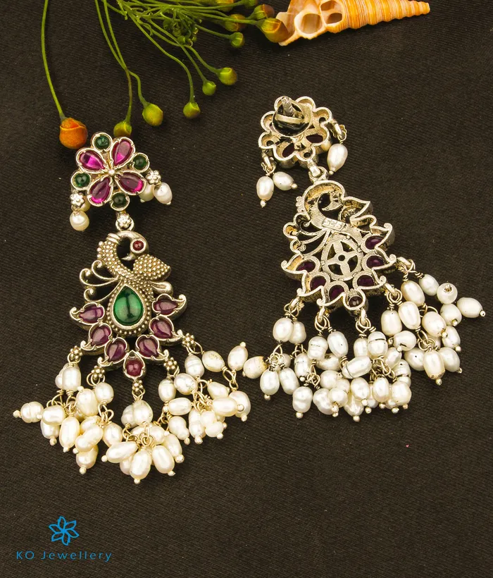 Silversmith The Rachana Silver Guttapusalu Necklace OxidisedLong Necklaces
