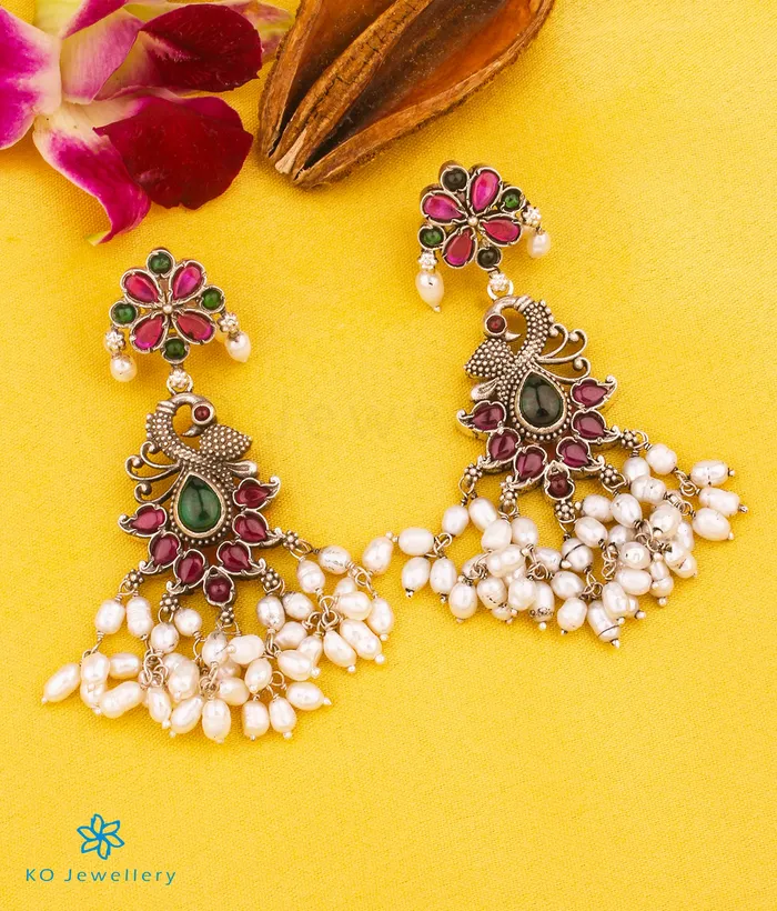 Silversmith The Rachana Silver Guttapusalu Necklace OxidisedLong Necklaces