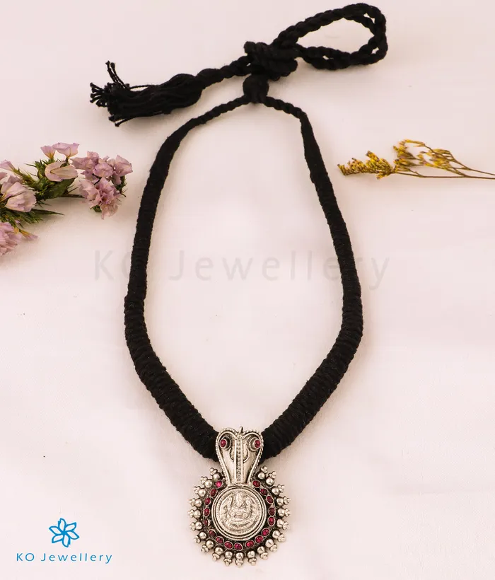 Silversmith The Vijeta Silver Kodava Thread Necklace Oxidised Necklaces