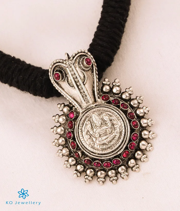 Silversmith The Vijeta Silver Kodava Thread Necklace Oxidised Necklaces