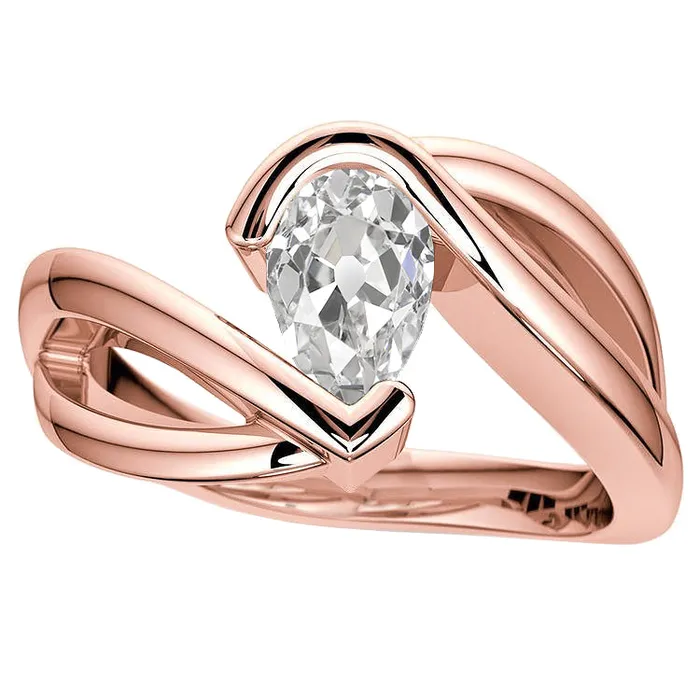 Solitaire Ring Old Cut Pear Natural Earth Mined Diamond Twisted Split Shank 225 Carats HarryChadEntcom Rings Solitaire Ring Old Cut Pear Natural Earth Mined Diamond Twisted Split Shank 225 Carats HarryChadEntcom Rings