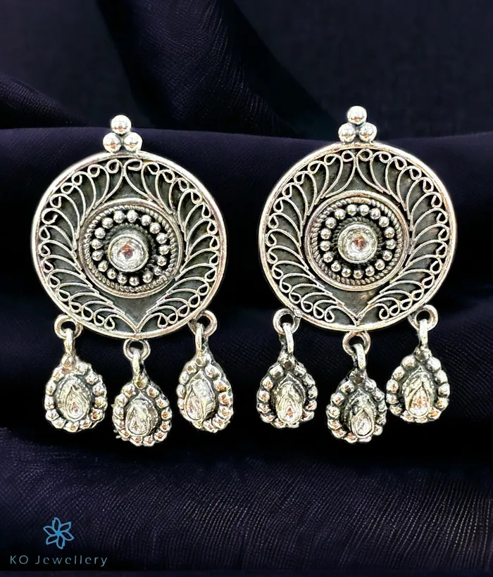 The Ajala Silver Earrings Jaipur Earrings