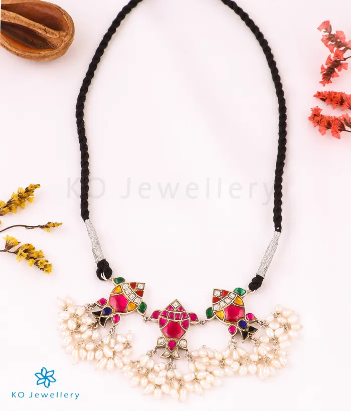 The Maratib Silver Polki Choker Necklace Kundan Necklaces