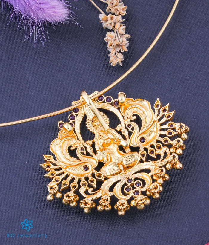 The Shakti Silver Lakshmi Peacock Pendant Thin Chain Silversmith Necklaces