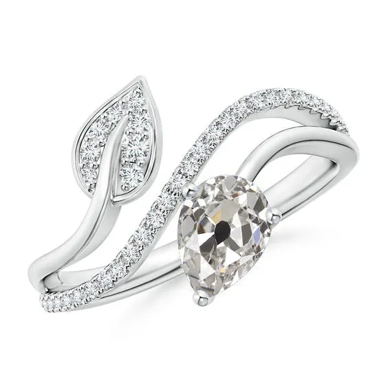 Toi et Moi Pear Natural Earth Mined Diamond Ring Old Miner 225 Carats Leaf Style Gold 14K HarryChadEntcom Rings Toi et Moi Pear Natural Earth Mined Diamond Ring Old Miner 225 Carats Leaf Style Gold 14K HarryChadEntcom Rings