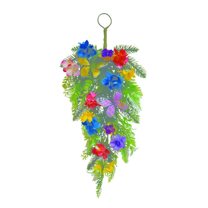 Transpac Earrings Transpac Spring Pansy TDrop With Butterfly Accents
