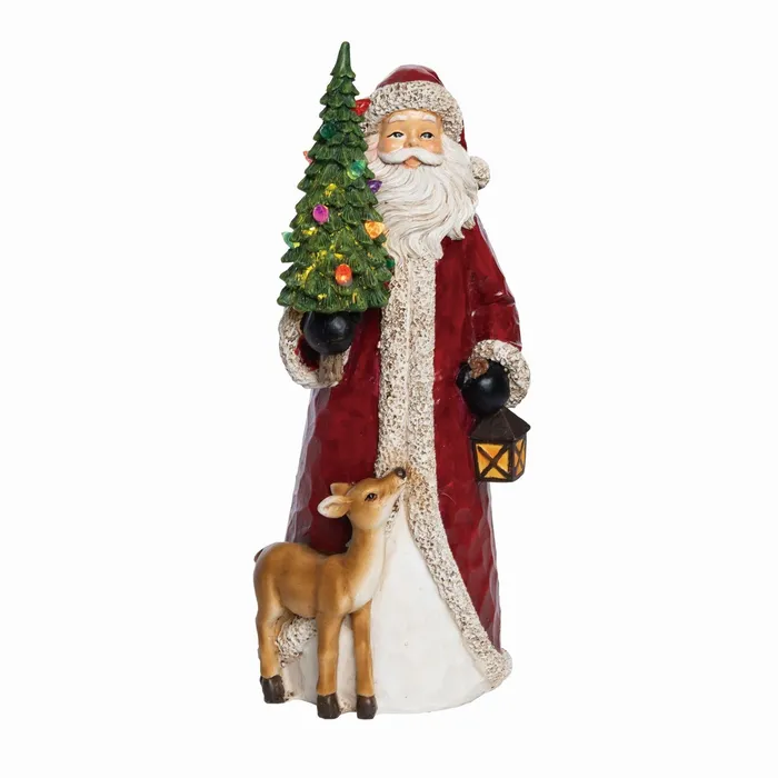 Transpac Resin Light Up Santa With Christmas Tree Transpac Necklaces