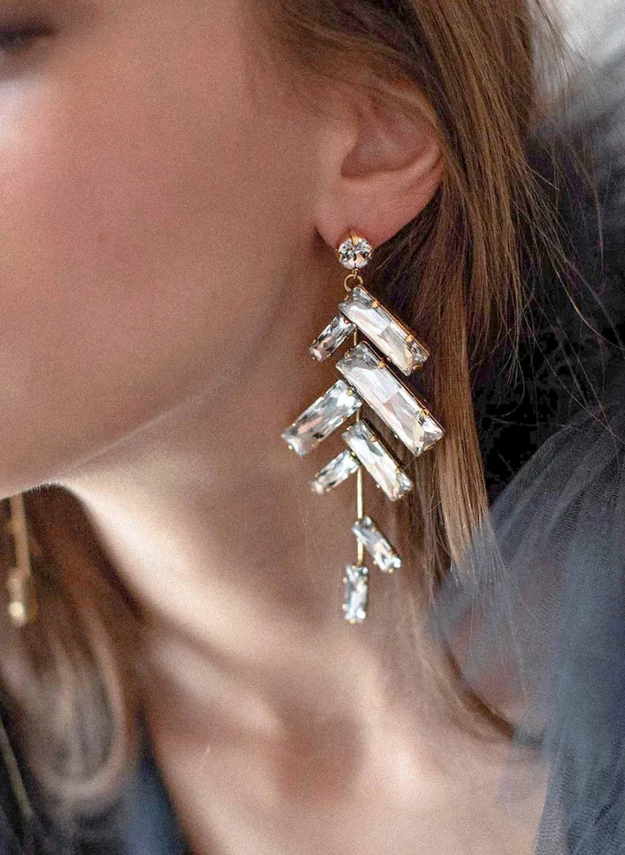twigs honey Earrings Crystal confetti earrings Style 2070