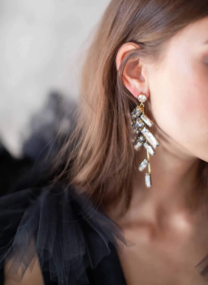 twigs honey Earrings Crystal confetti earrings Style 2070