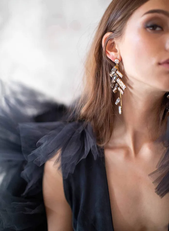twigs honey Earrings Crystal confetti earrings Style 2070