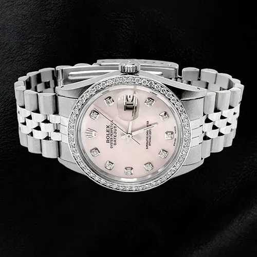 Watches GB Pink Diamond Dial Rolex Datejust Watch Oyster Perpetual Bezel Diamond QUICK SET Watches GB Pink Diamond Dial Rolex Datejust Watch Oyster Perpetual Bezel Diamond QUICK SET