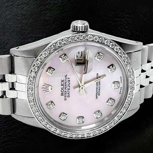 Watches GB Pink Diamond Dial Rolex Datejust Watch Oyster Perpetual Bezel Diamond QUICK SET Watches GB Pink Diamond Dial Rolex Datejust Watch Oyster Perpetual Bezel Diamond QUICK SET