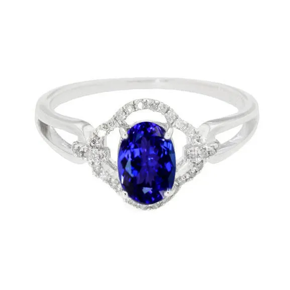 White Gold 14K 670 Carats Tanzanite With Natural Earth Mined Diamonds Ring GB Rings White Gold 14K 670 Carats Tanzanite With Natural Earth Mined Diamonds Ring GB Rings