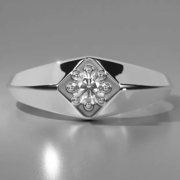 White Gold Mens Ring Mined Diamond HarryChadEntcom Rings