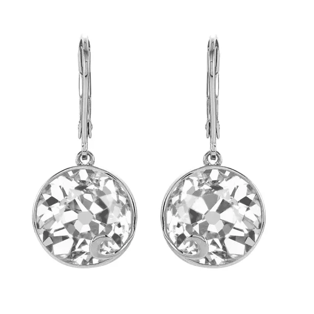 White Gold Round Old Cut Natural Earth Mined Diamond Drop Hoop Earrings 5 Carats HarryChadEntcom Earrings White Gold Round Old Cut Natural Earth Mined Diamond Drop Hoop Earrings 5 Carats HarryChadEntcom Earrings