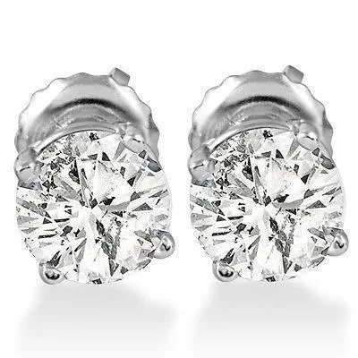 Women Gold Jewelry Round Natural Earth Mined Diamond Stud Earring 4 Ct GB Earrings Women Gold Jewelry Round Natural Earth Mined Diamond Stud Earring 4 Ct GB Earrings